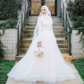 Hot Sale Elegant Long Sleeve Wedding Dress Bridal Gown Muslim